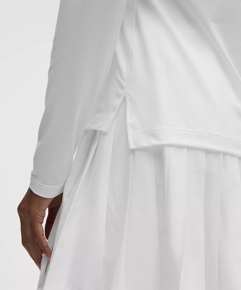 Polo manches longues à séchage rapide *Ourlet droit — White, view 5