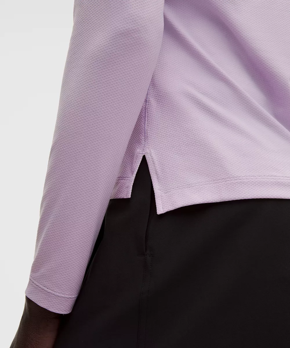Polo manches longues à séchage rapide *Ourlet droit — Lilac Play, view 5