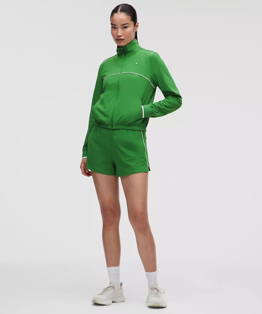 Veste de survêtement de tennis Court Rival — Chameleon/White, view 2