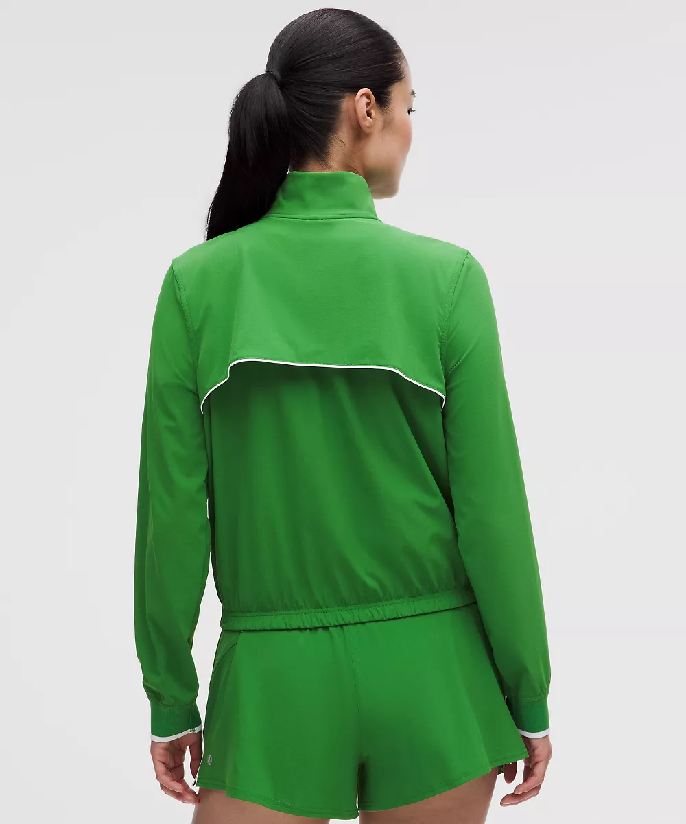 Veste de survêtement de tennis Court Rival — Chameleon/White, view 3