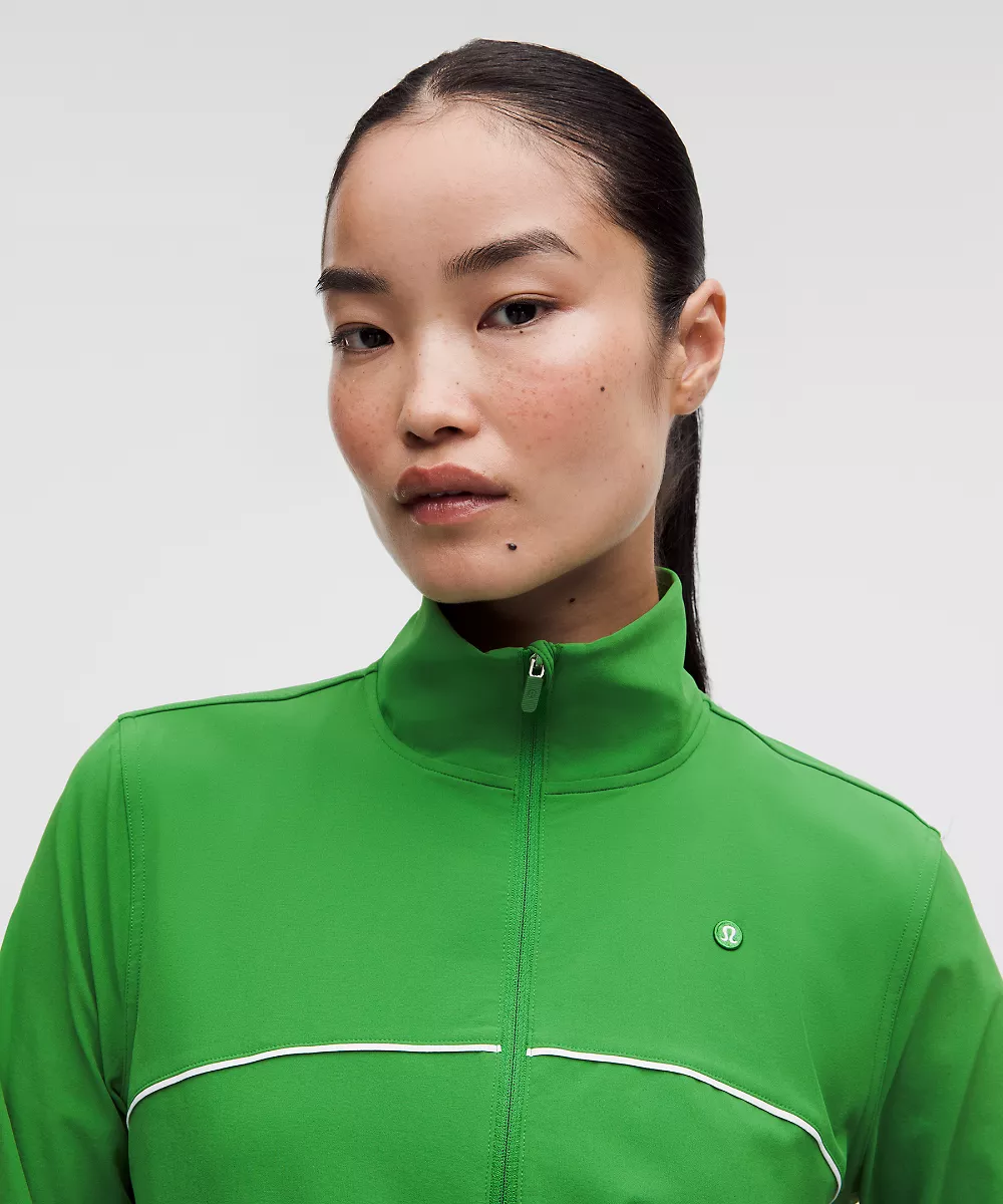 Veste de survêtement de tennis Court Rival — Chameleon/White, view 4