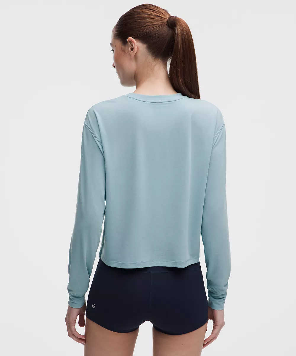 Chemise d'entraînement en jersey manches longues *Wordmark — Seafoam, view 3