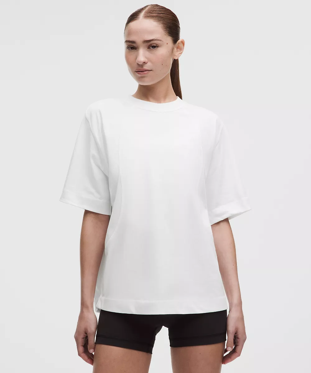T-shirt Scuba en jersey de coton — White, view 1