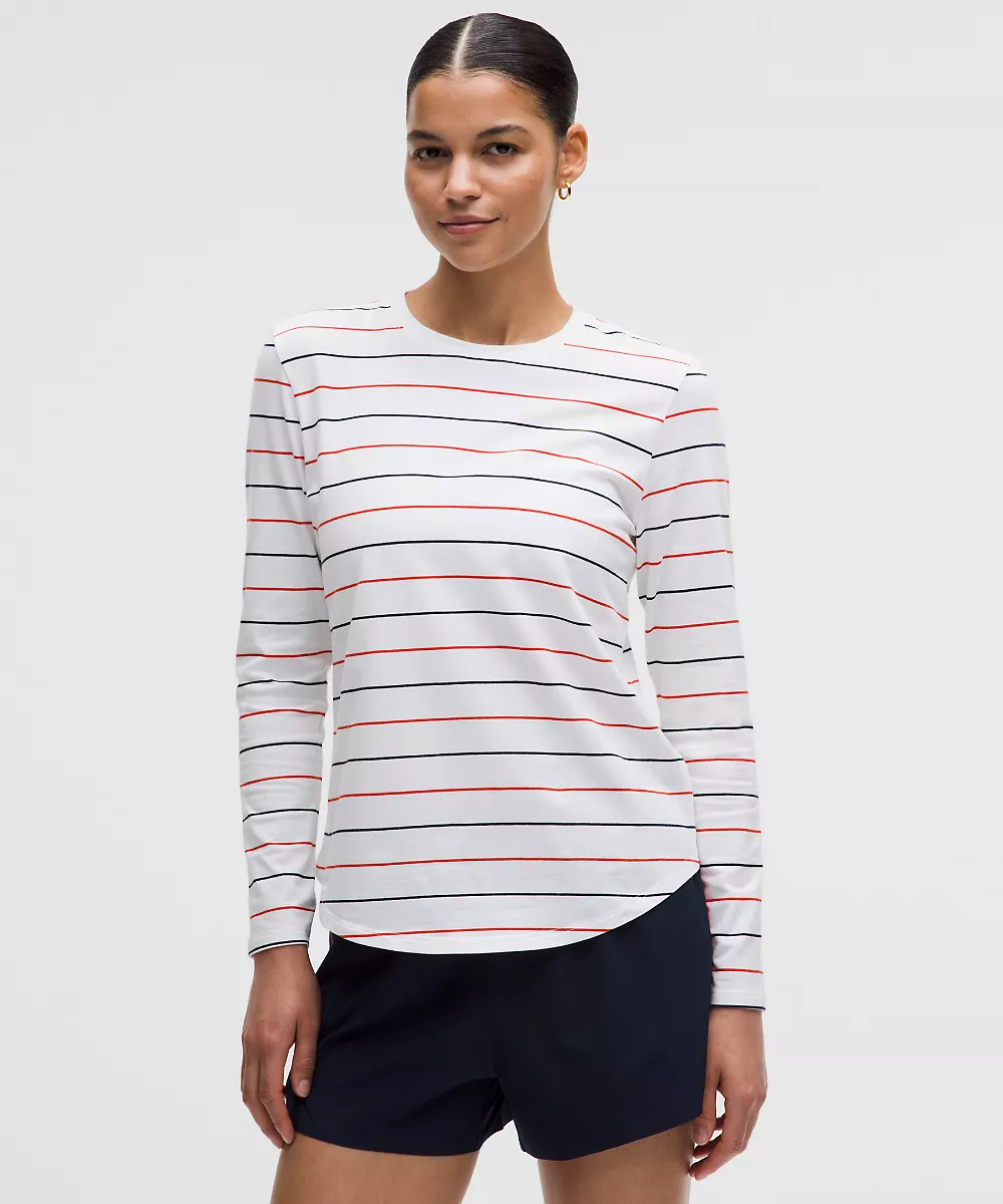 Love chemise manches longues — Swap Stripe White Retro Red, view 1