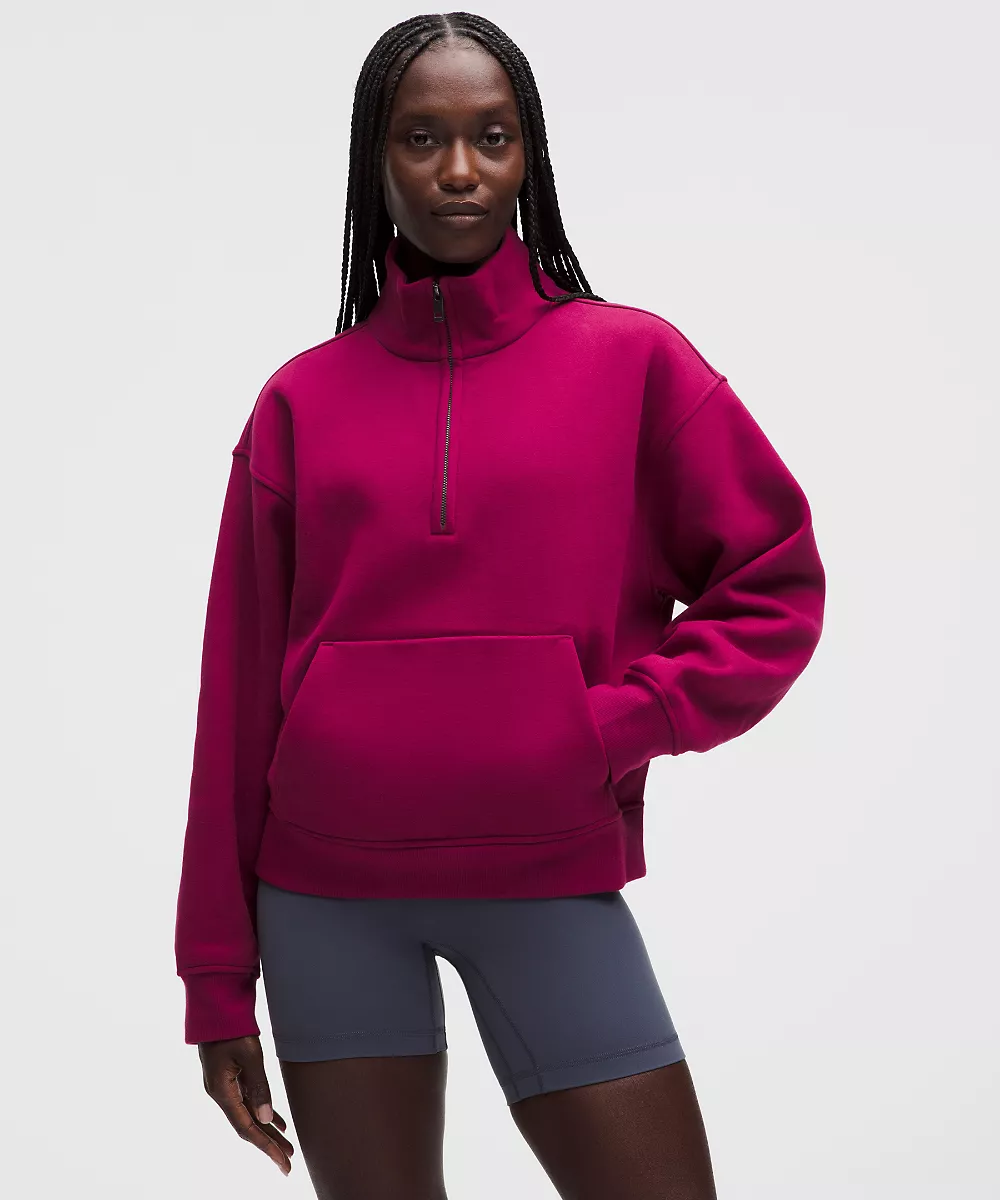 Demi-zip col cheminée SuperLoft Steady State femme — Raspberry Rave, view 1