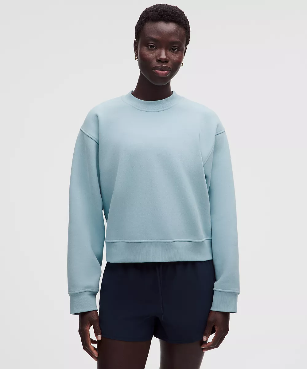 Sweat col rond SuperLoft Steady State femme *Poignets larges — Seafoam, view 1