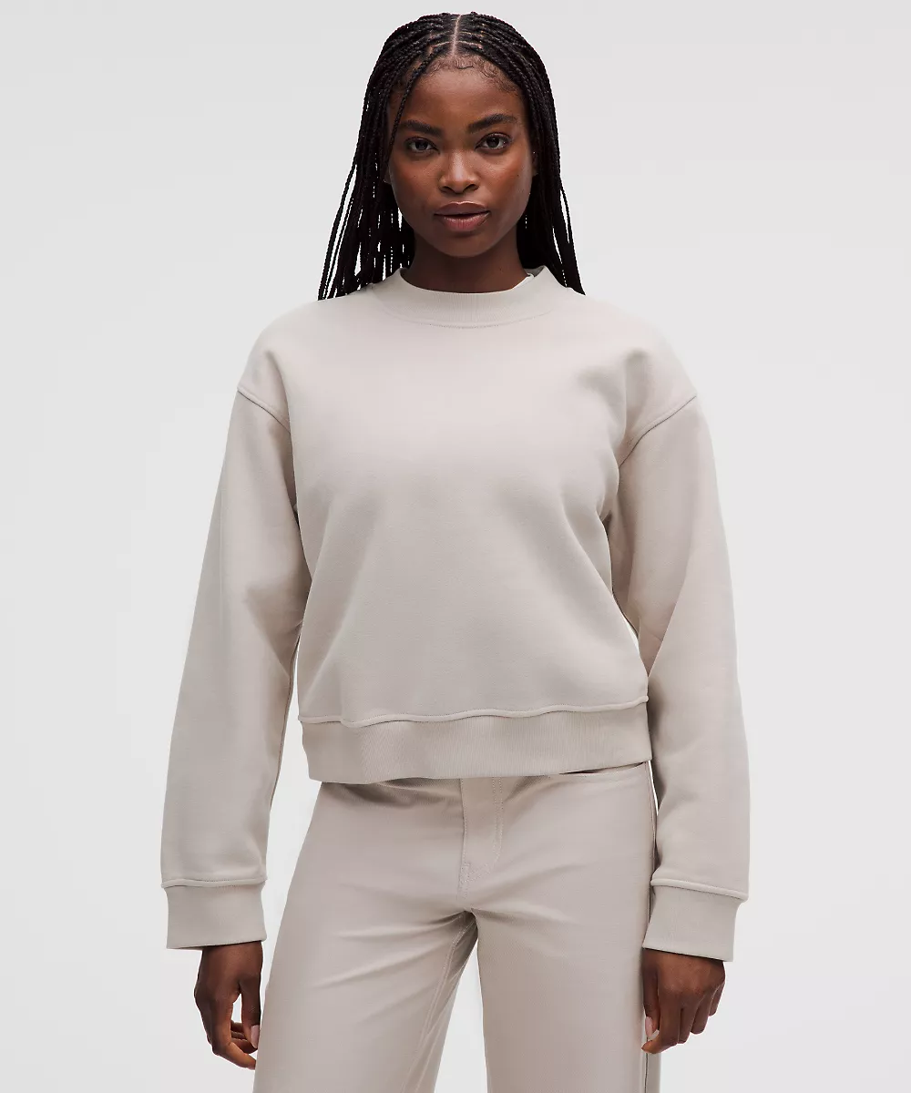 Sweat col rond SuperLoft Steady State femme *Poignets larges — Downtown Tan, view 1