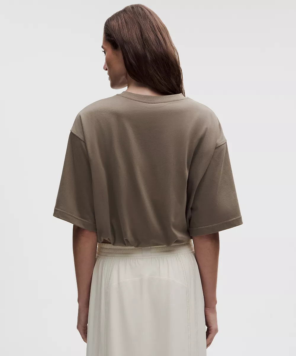 T-shirt en jersey de coton à ourlet bouffant — Nomad, view 3