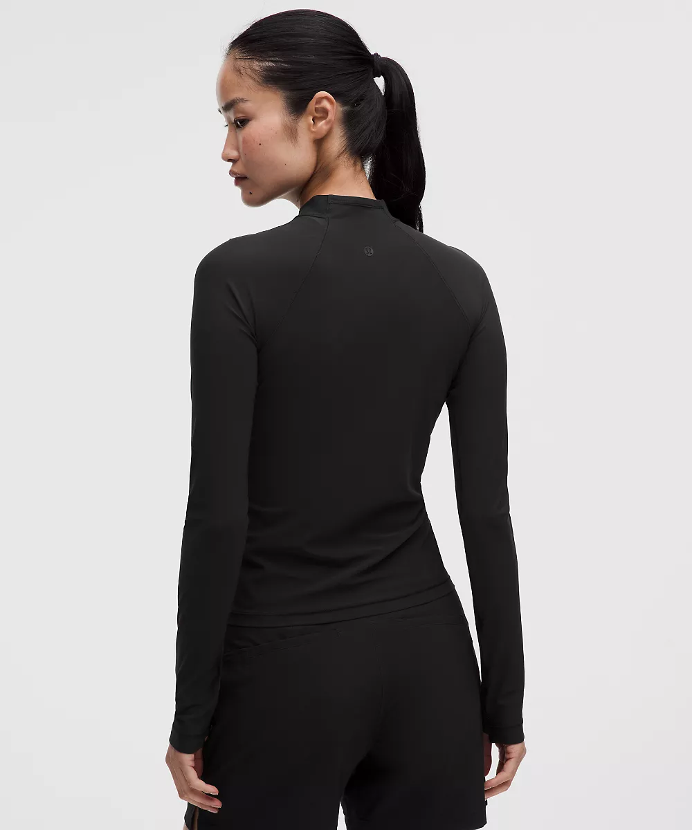 Chemise anti-UV col montant manches longues — Black, view 3