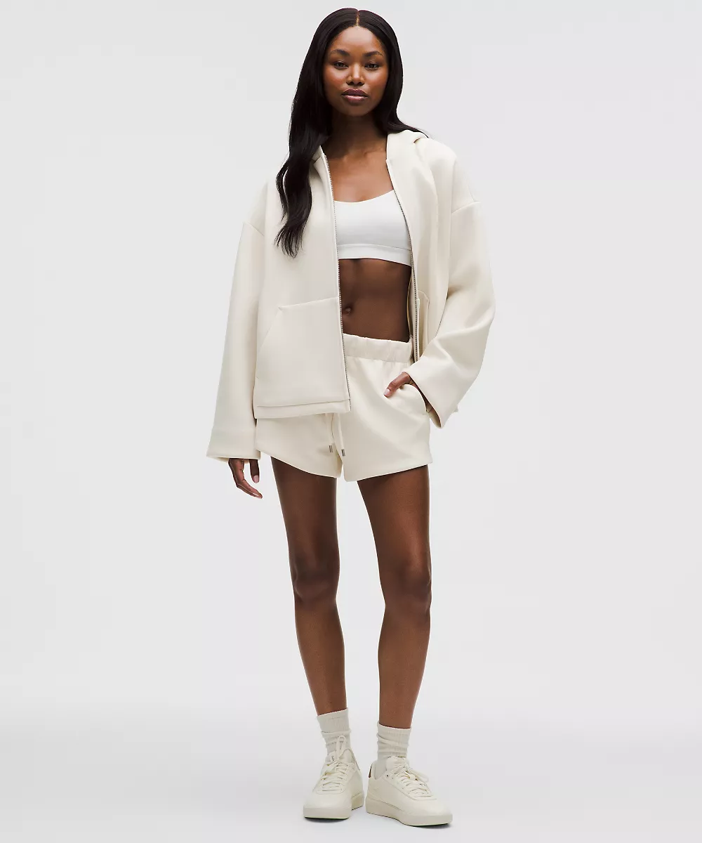 Sweat à capuche zippé intégral Sleek Spacer — Light Ivory, view 2