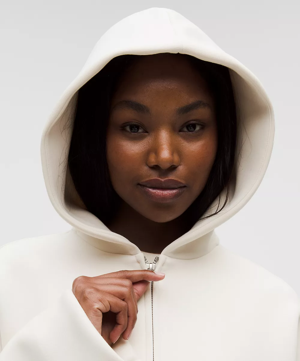 Sweat à capuche zippé intégral Sleek Spacer — Light Ivory, view 4