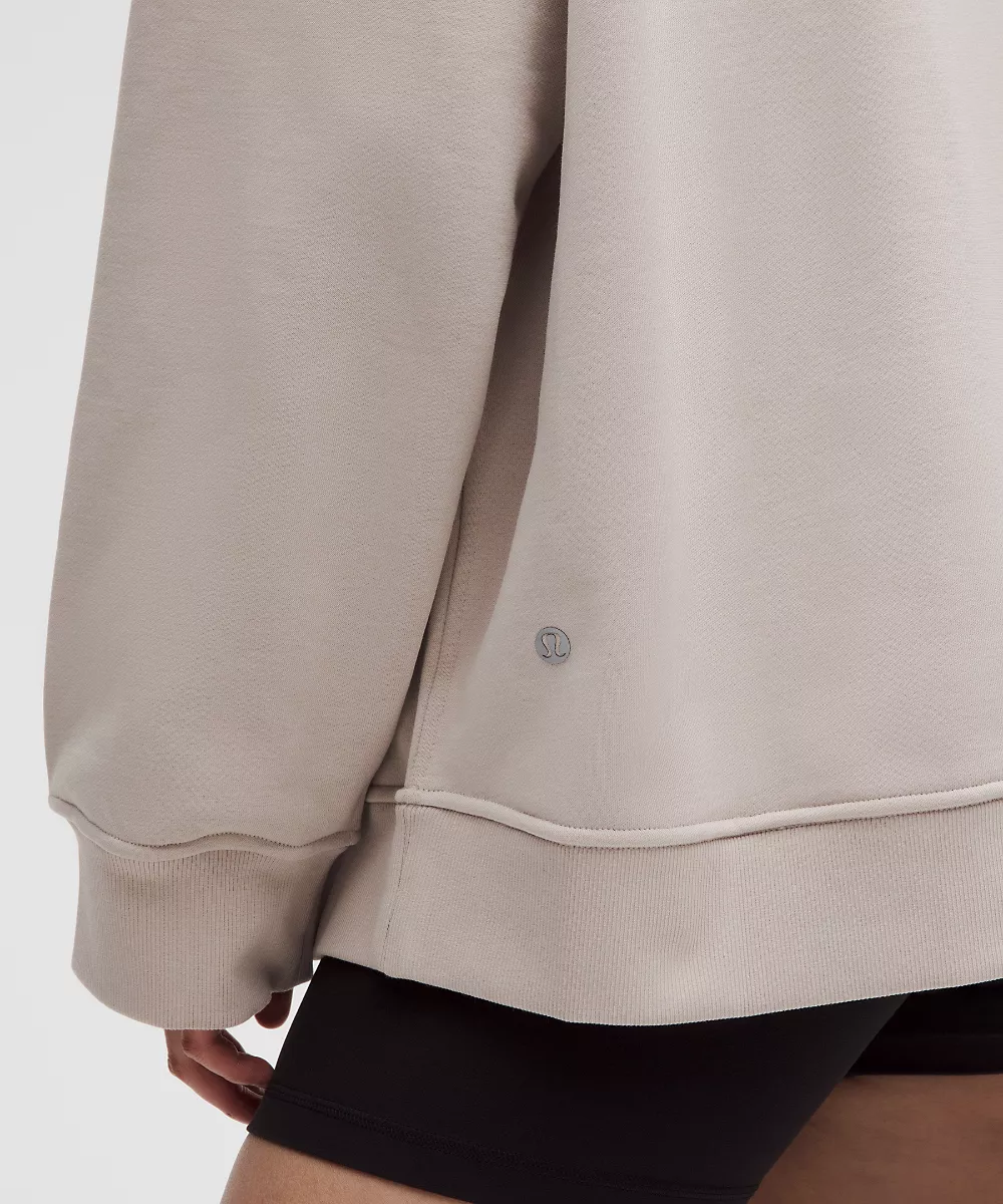 Sweat col rond oversize en molleton français — Downtown Tan, view 5