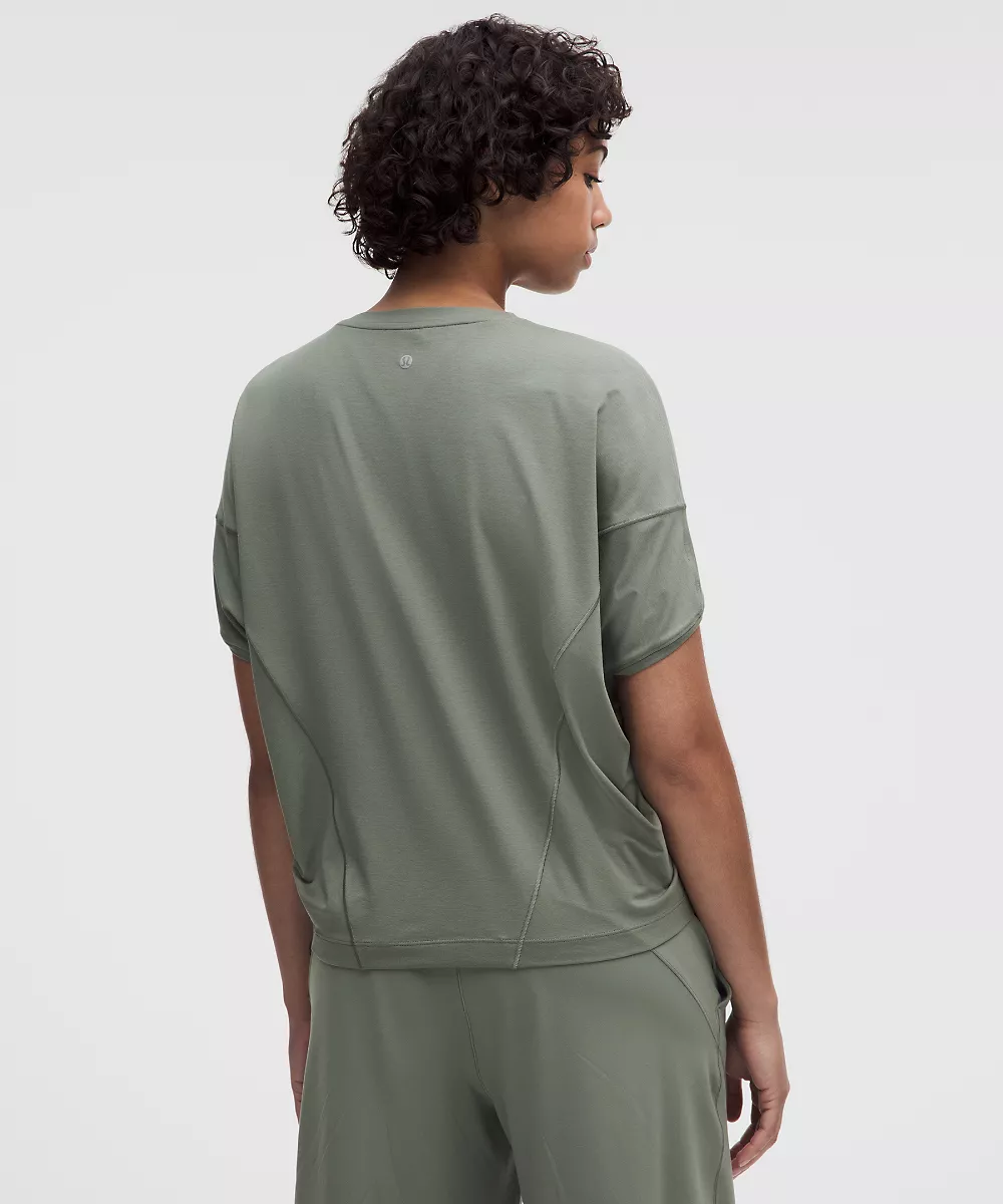T-shirt manches chauve-souris en coton-modal — Willow Leaf, view 3