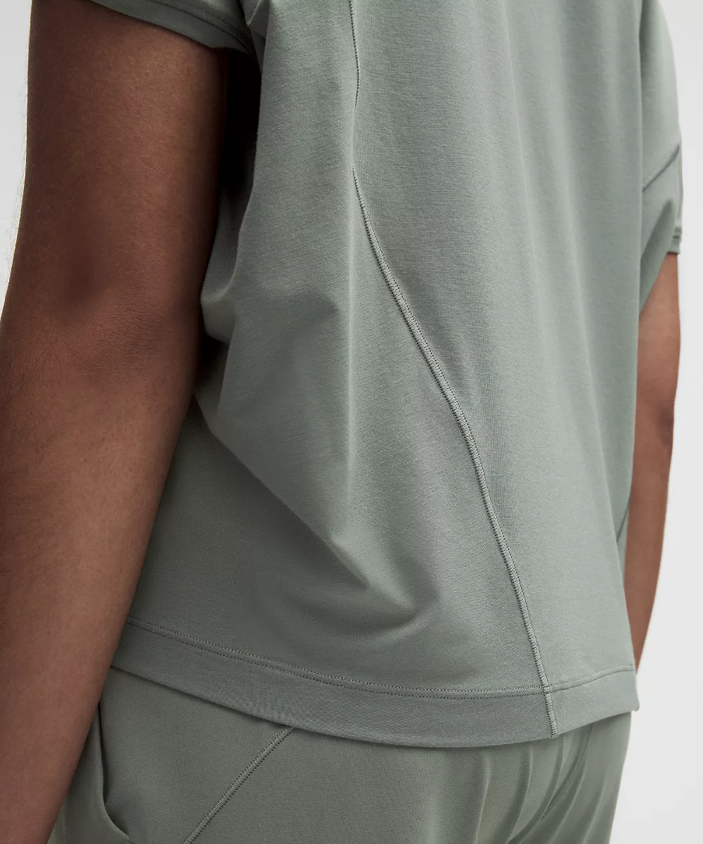 T-shirt manches chauve-souris en coton-modal — Willow Leaf, view 5
