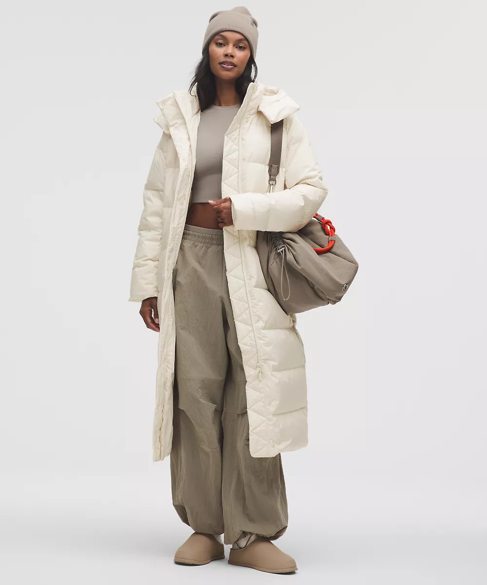 Veste longue Wunder Puff garnissage duvet 600 femme — Light Ivory, view 1