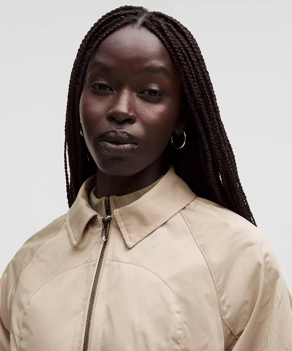 Veste longue en taffetas à capuche amovible *SLNSH Collection — Mojave Tan, view 5
