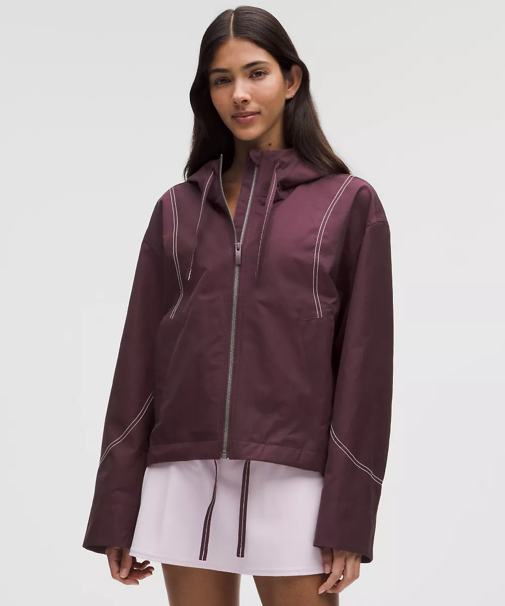 Veste à capuche courte résistante à l'eau — Goodnight Plum/Light Ivory, view 1