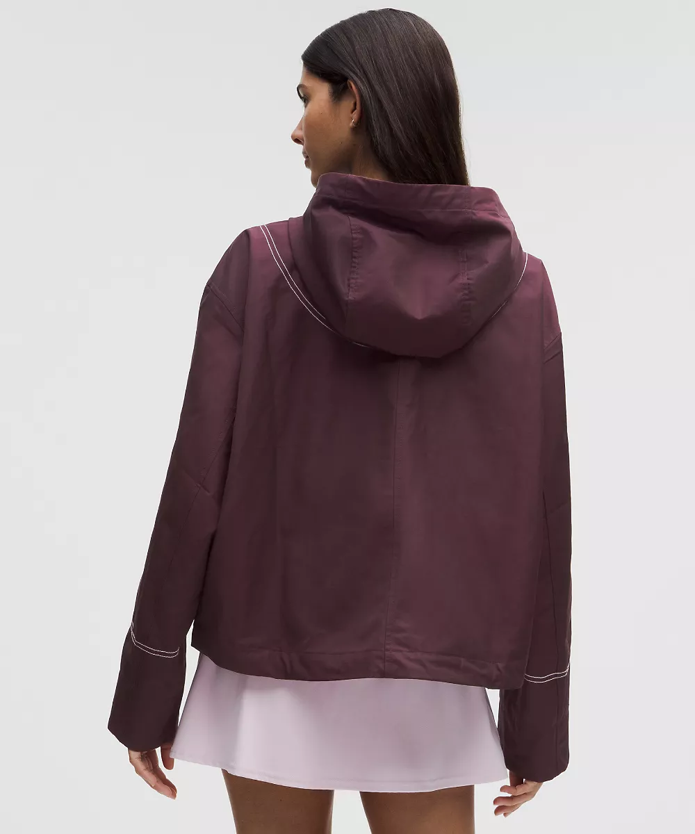 Veste à capuche courte résistante à l'eau — Goodnight Plum/Light Ivory, view 3