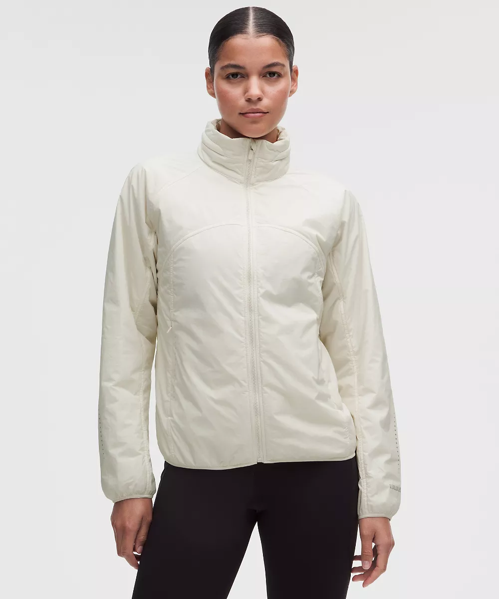 Veste de running isolante à aération dorsale — Light Ivory, view 1