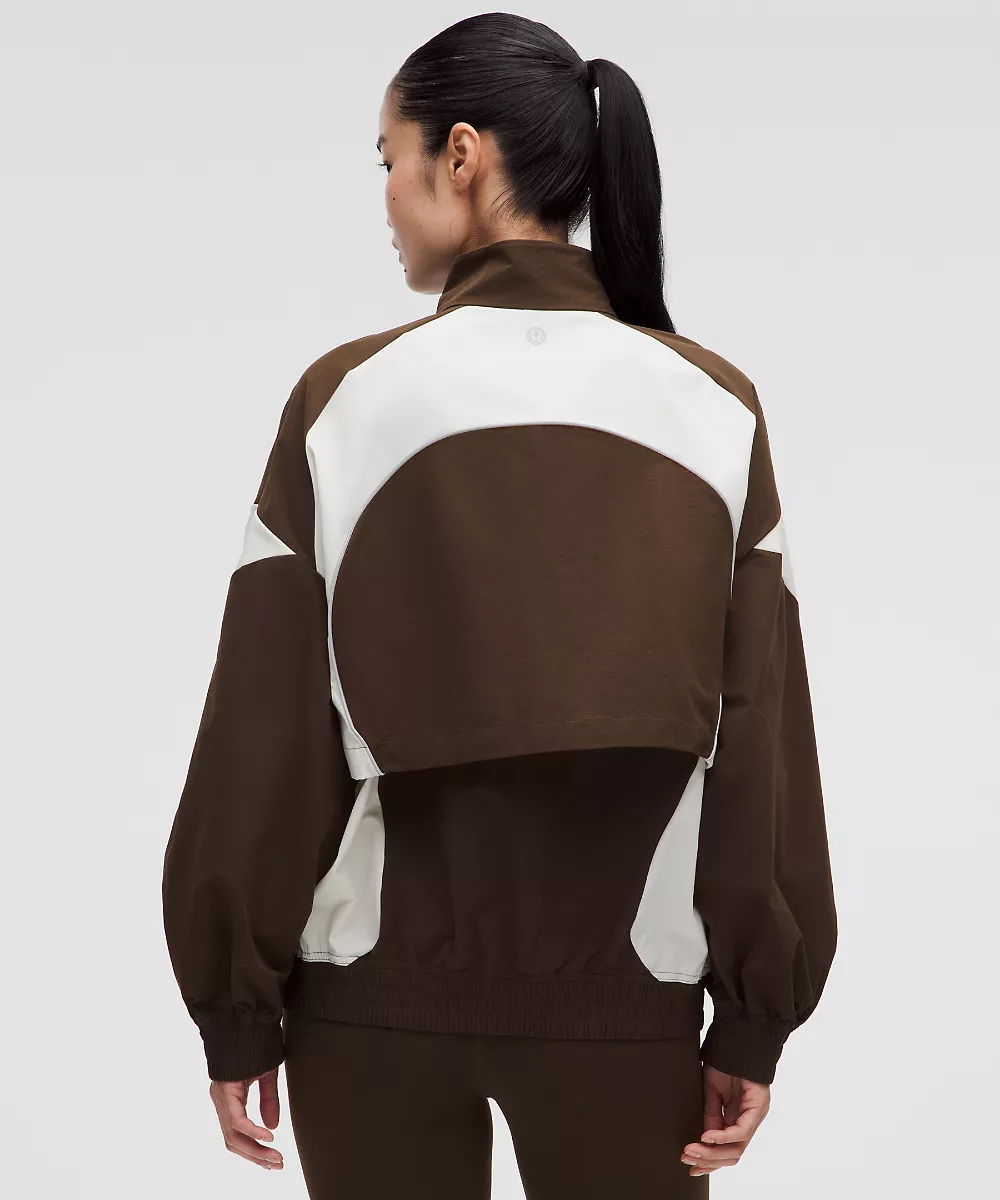 Veste de survêtement oversize ventilée — Walnut Crunch/Light Ivory, view 3