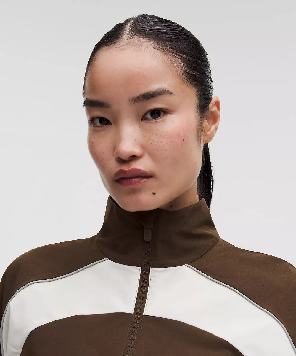 Veste de survêtement oversize ventilée — Walnut Crunch/Light Ivory, view 4