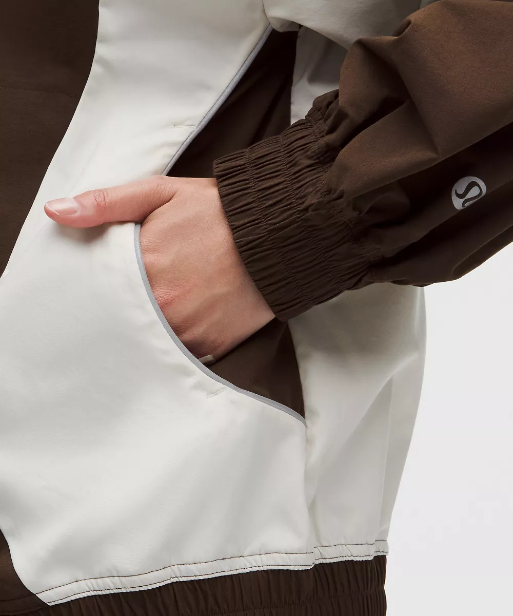 Veste de survêtement oversize ventilée — Walnut Crunch/Light Ivory, view 5