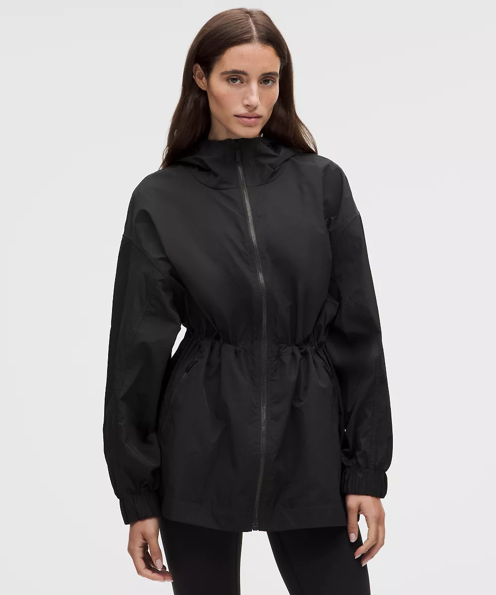 Veste anti-UV oversize à taille resserrée — Black, view 1