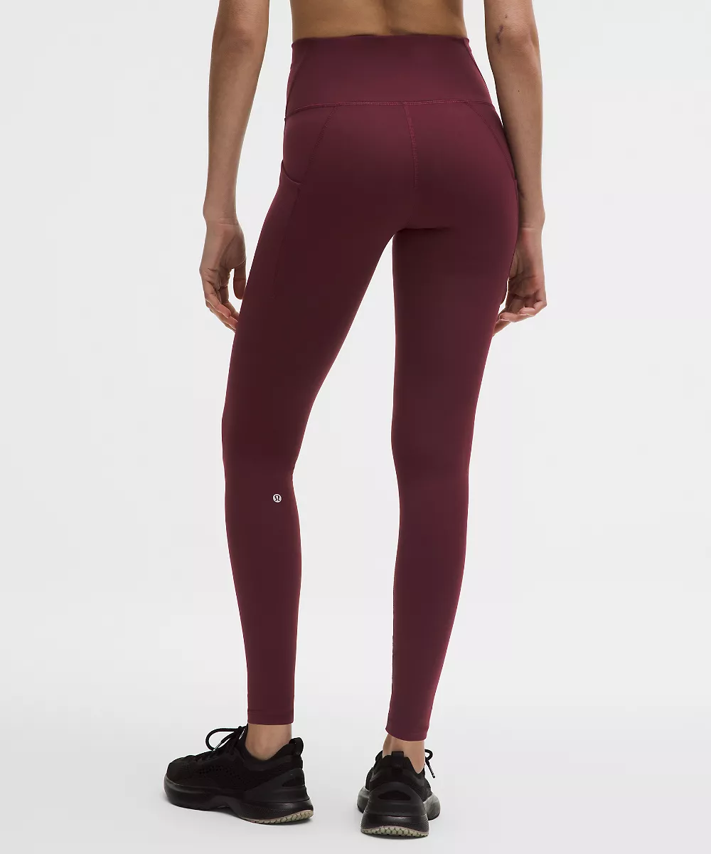 Legging taille haute à poches Wunder Train 28" — Burgundy Bay, view 3