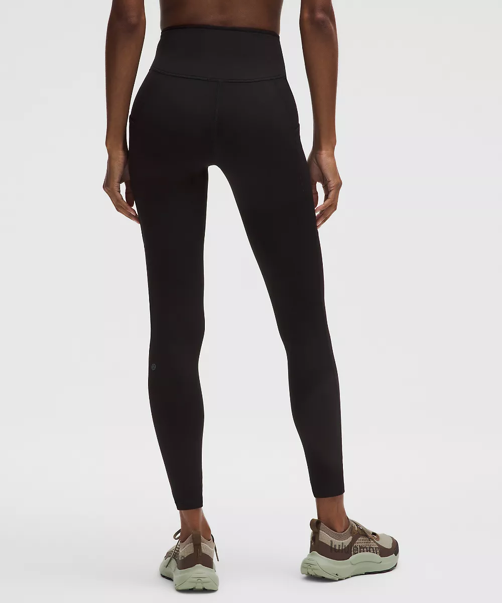 Legging thermique Fast and Free taille haute 28" *5 poches — Black, view 3