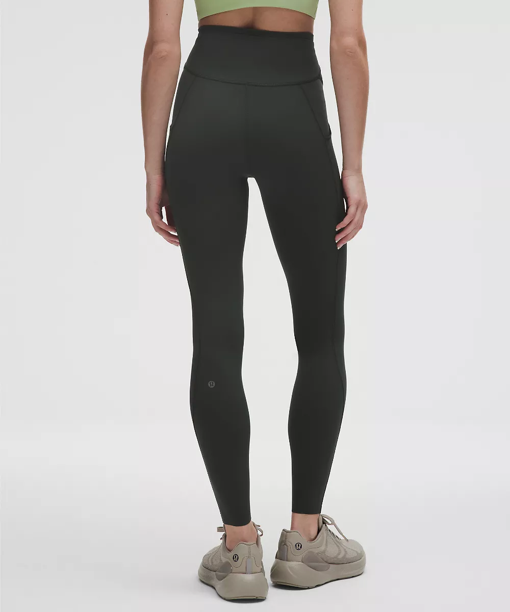 Legging Fast and Free taille haute 28" *5 poches — Rainforest Green, view 3