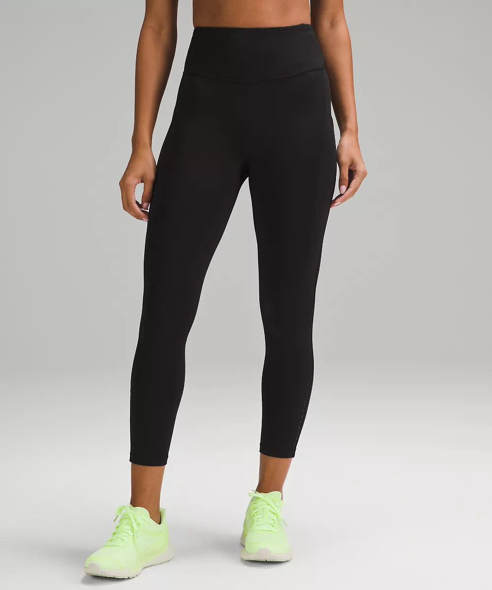 Legging thermique Fast and Free taille haute 25" *5 poches — Black, view 1