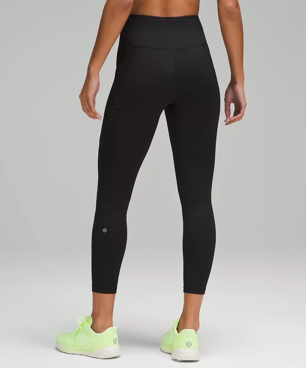 Legging thermique Fast and Free taille haute 25" *5 poches — Black, view 3