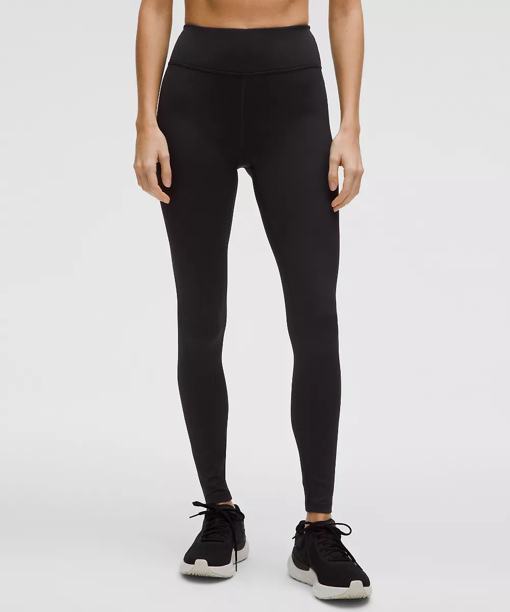 Legging de running thermique taille haute 28" — Black, view 1