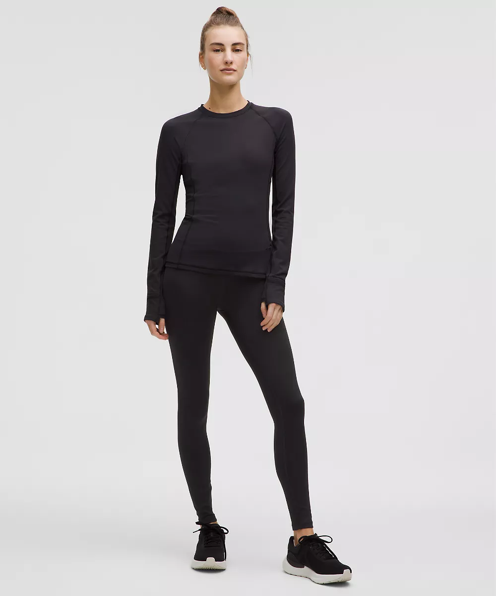 Legging de running thermique taille haute 28" — Black, view 2