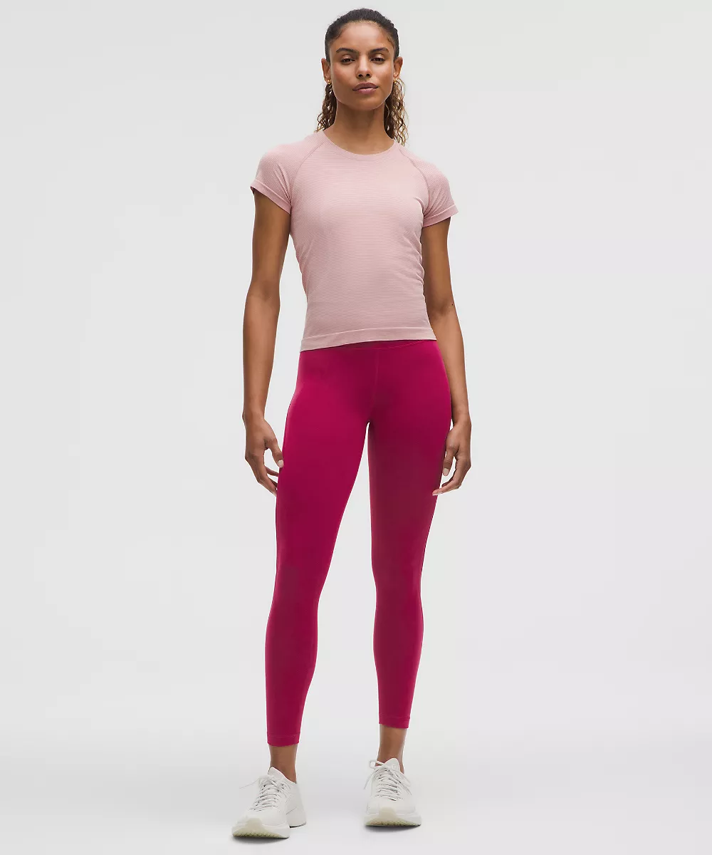 Legging taille haute à empiècement mesh Wunder Train 25" — Magenta Smoke, view 2