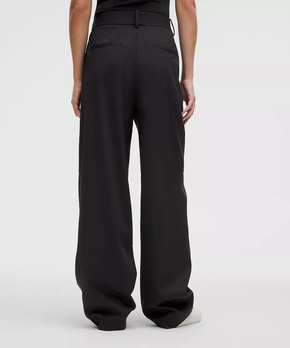 Pantalon taille haute à plis devant *Regular — Black, view 3