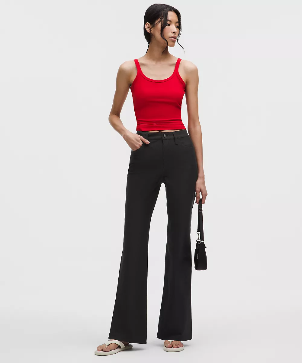 Pantalon EasyFive taille haute légèrement évasé *Regular — Black, view 1