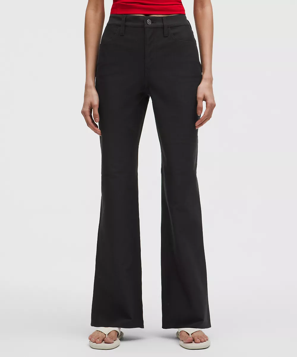 Pantalon EasyFive taille haute légèrement évasé *Regular — Black, view 2