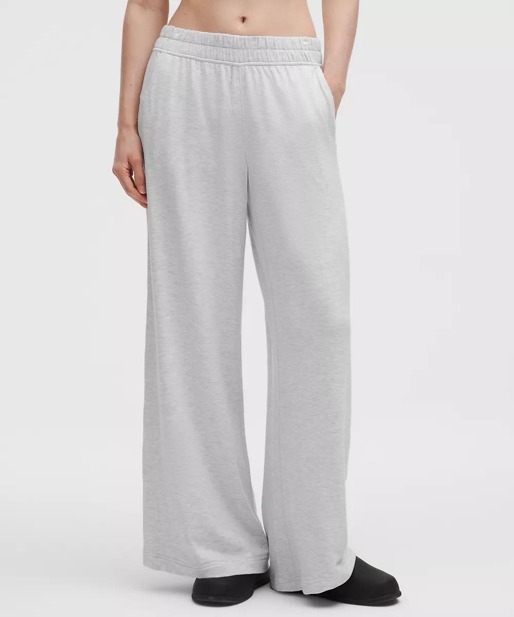 Pantalon jambe large taille mi-haute BeCalm — Heathered Core Ultra Light Grey, view 2