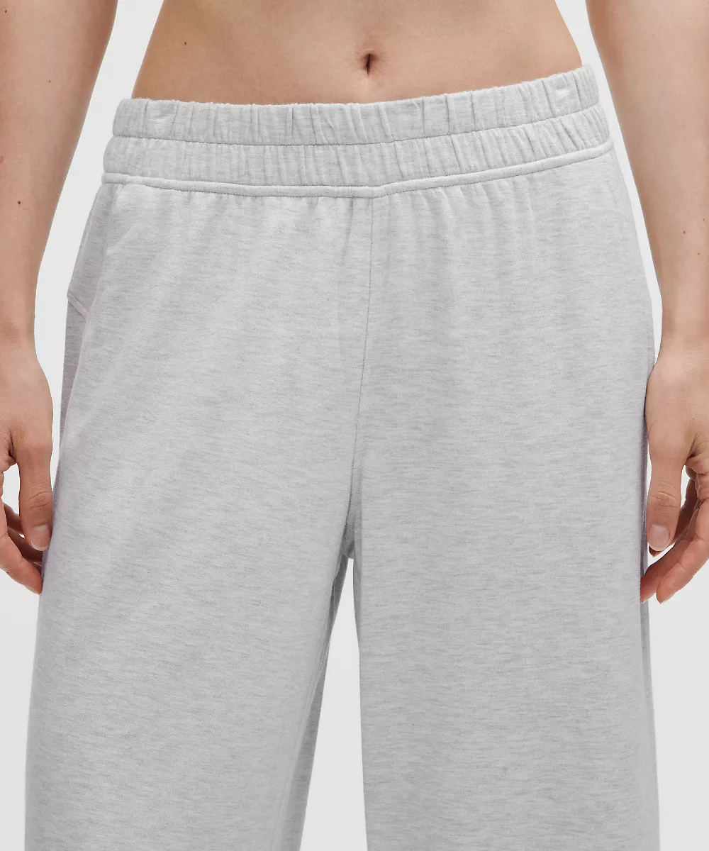 Pantalon jambe large taille mi-haute BeCalm — Heathered Core Ultra Light Grey, view 4