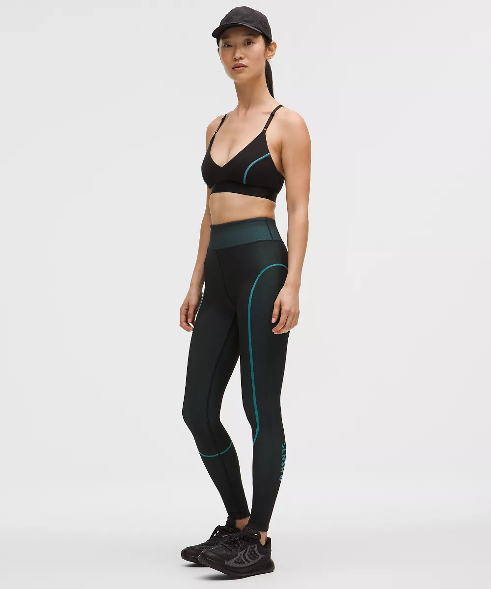 Legging d'entraînement taille haute sans coutures 28" *SLNSH Collection — Black/Crest, view 1