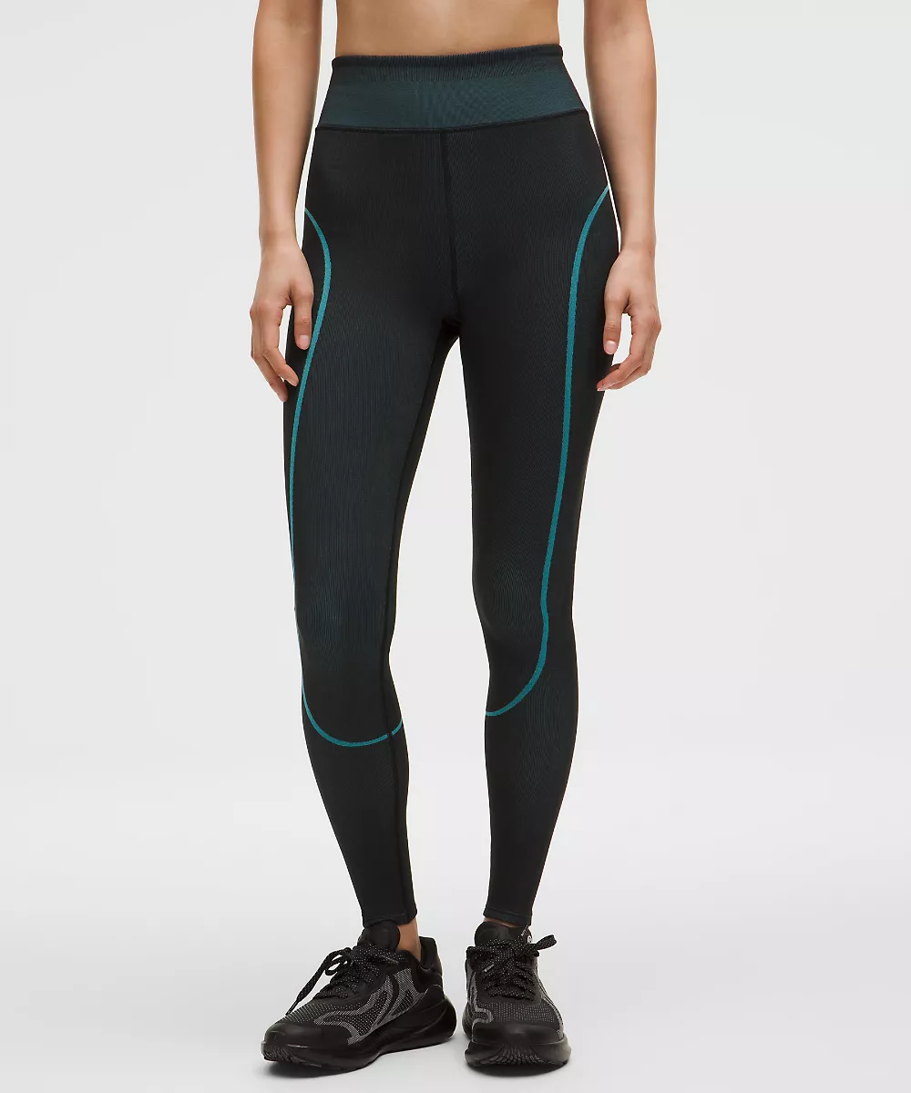 Legging d'entraînement taille haute sans coutures 28" *SLNSH Collection — Black/Crest, view 2