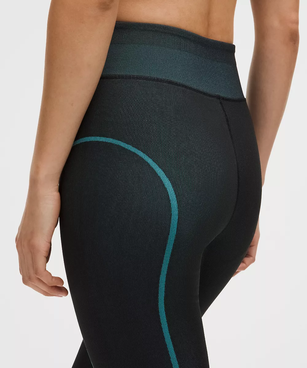 Legging d'entraînement taille haute sans coutures 28" *SLNSH Collection — Black/Crest, view 5