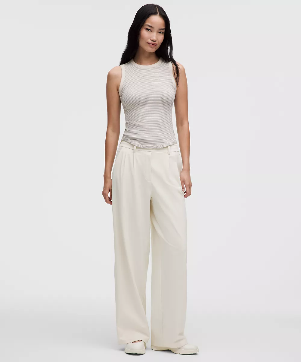 Pantalon Daydrift taille haute jambe large *Court — Light Ivory, view 1