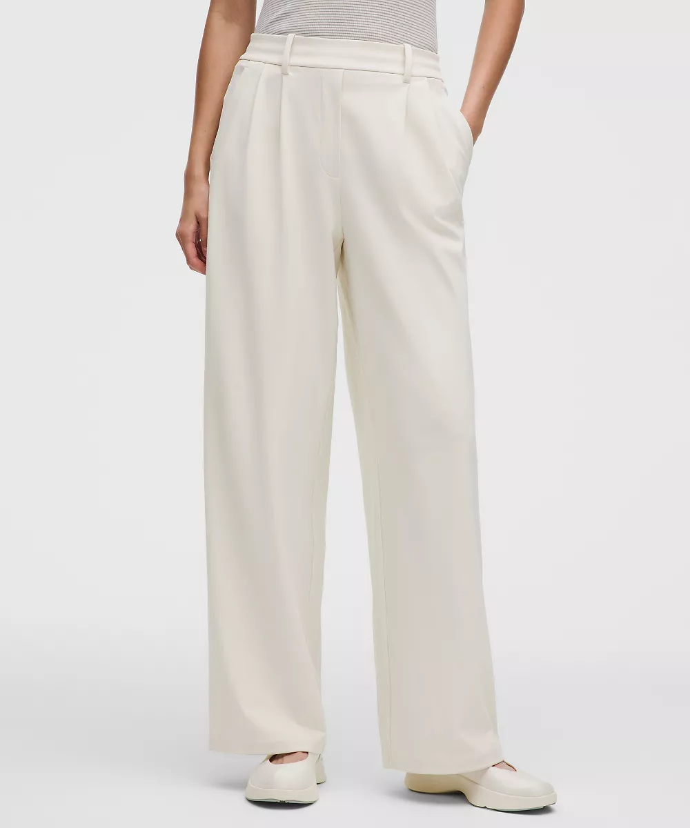 Pantalon Daydrift taille haute jambe large *Court — Light Ivory, view 2