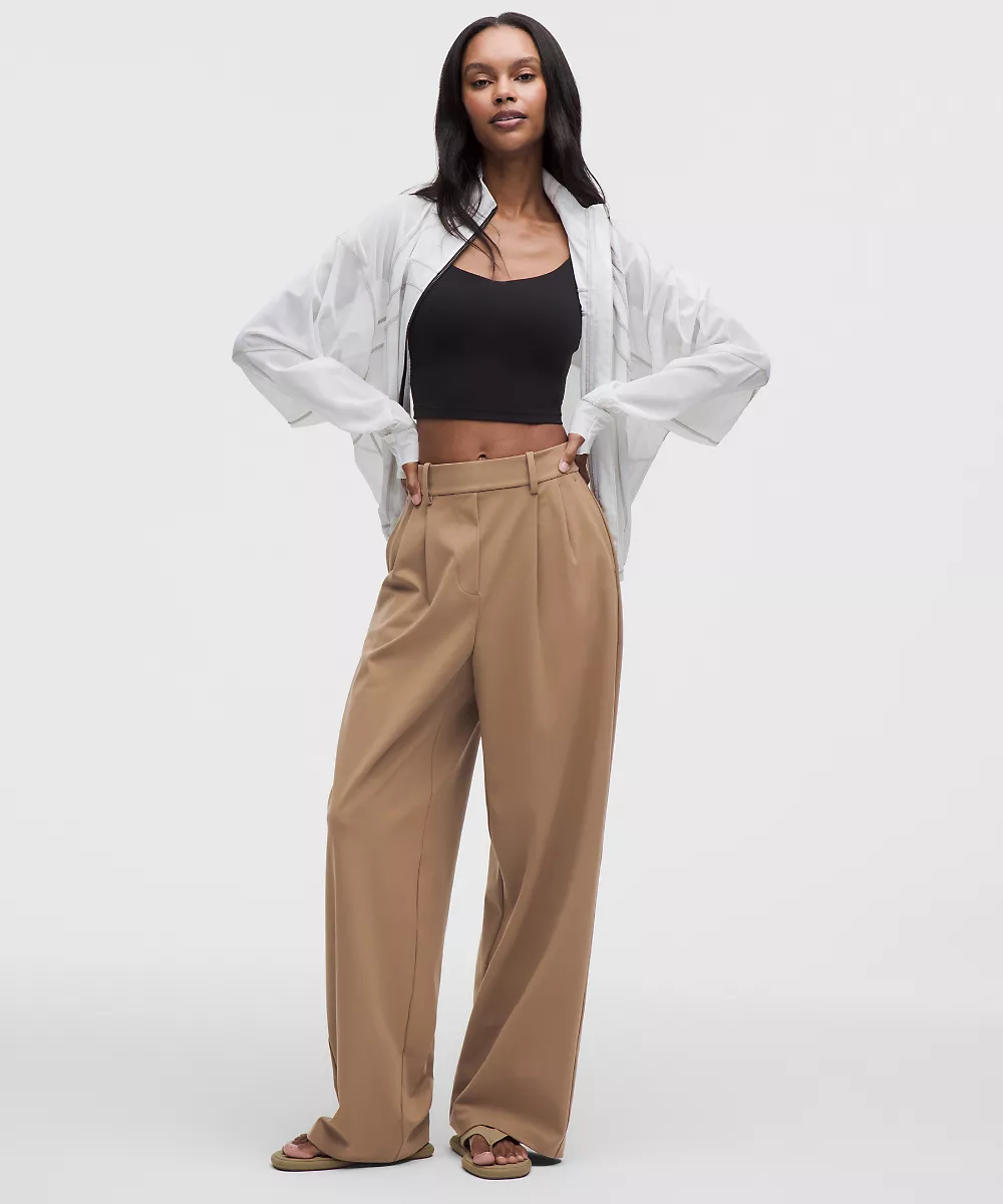 Pantalon Daydrift taille haute jambe large *Grande taille — Sand, view 1