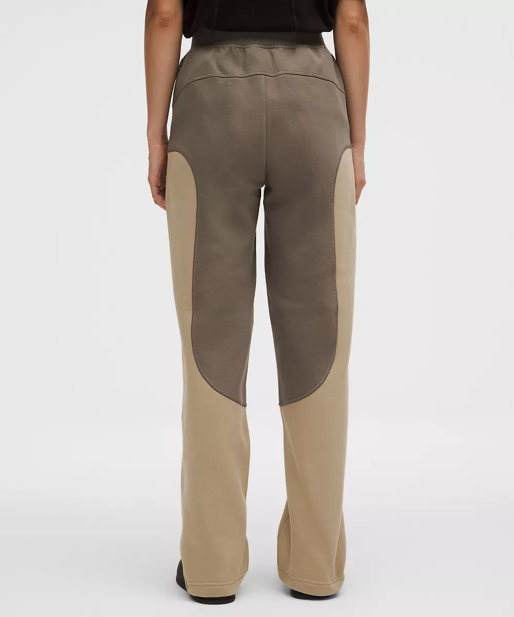 Pantalon en polaire de coton taille mi-haute jambe droite *SLNSH Collection — Nomad/Sheer Oak, view 3