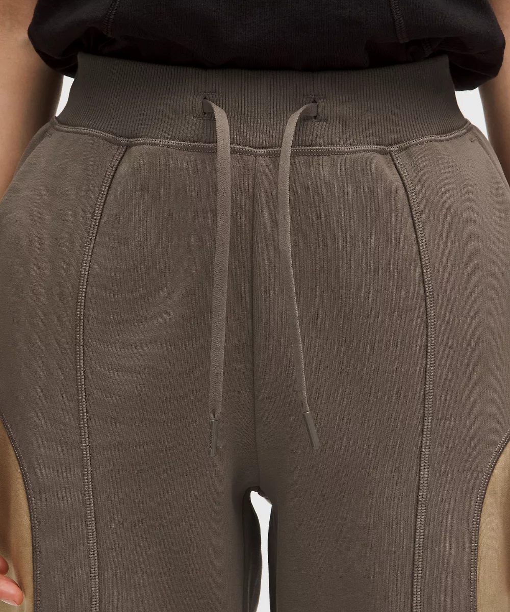 Pantalon en polaire de coton taille mi-haute jambe droite *SLNSH Collection — Nomad/Sheer Oak, view 4
