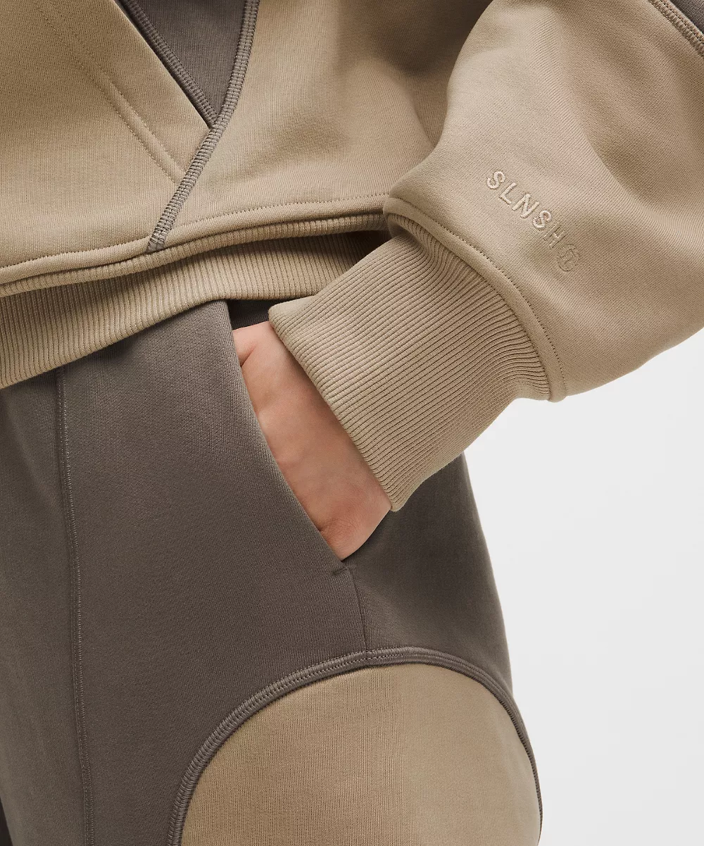 Pantalon en polaire de coton taille mi-haute jambe droite *SLNSH Collection — Nomad/Sheer Oak, view 5