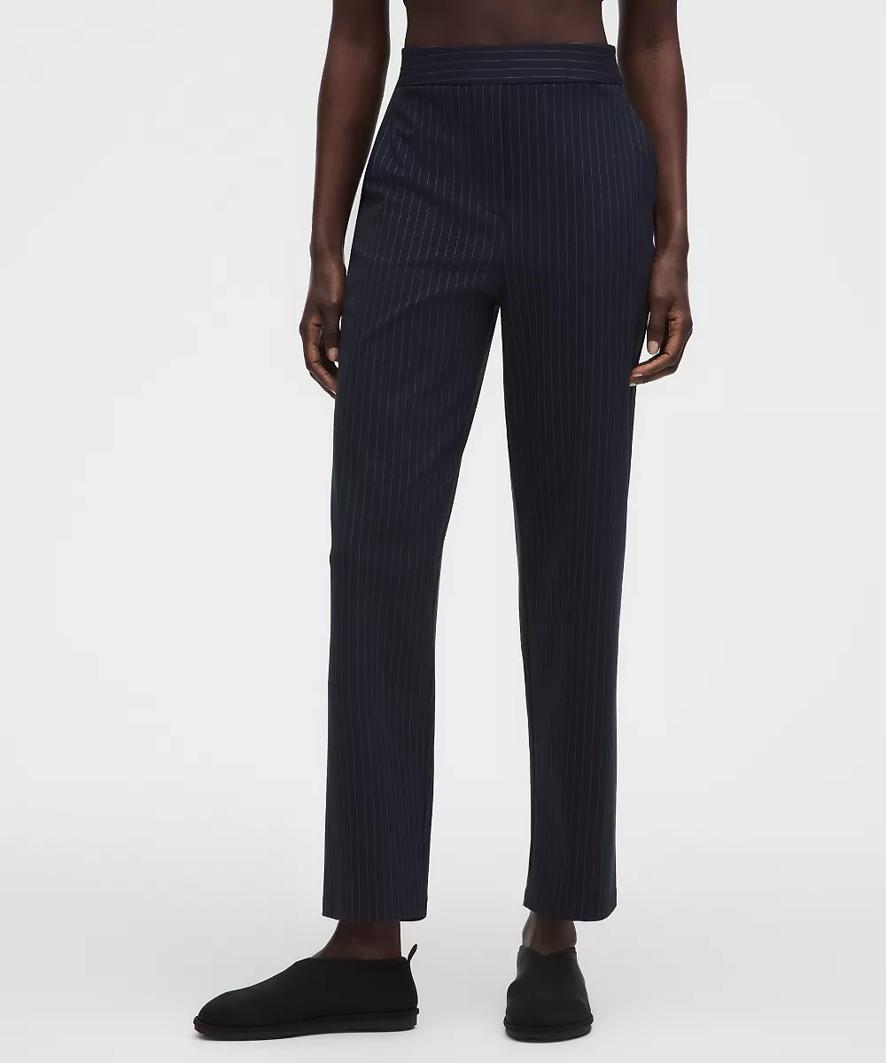 Pantalon Daydrift taille haute fuselé *Court — Classic Navy/Light Ivory, view 2